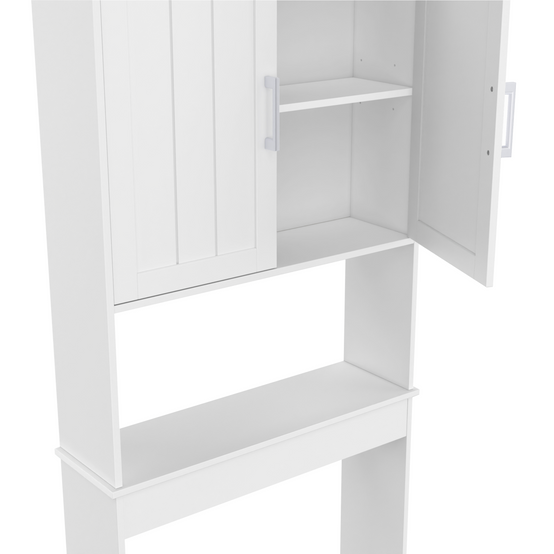 Meuble étagère dessus WC WALDO placard bois blanc - Image 6