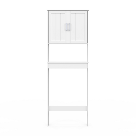 Meuble étagère dessus WC WALDO placard bois blanc - Image 3