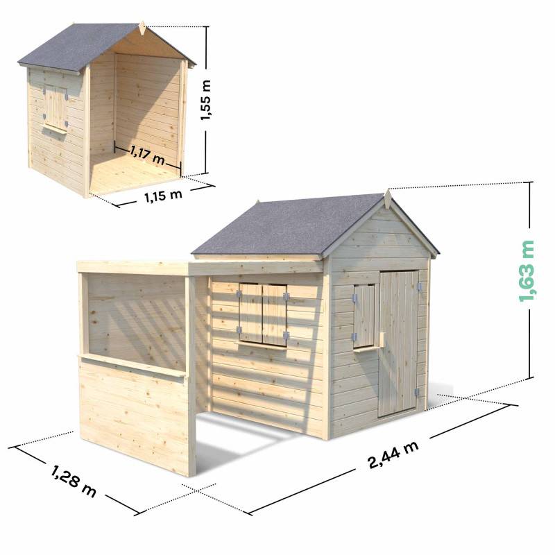 Soulet - Cabane en bois pour enfants Alpaga – Pin sylvestre, toiture étanche, 3,14 m² – Soulet - Imagen 3