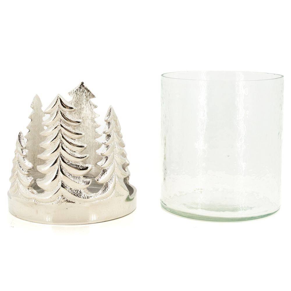 Aubry Gaspard - Photophore Sapin en verre et aluminium Moyen Modèle - Imagen 4