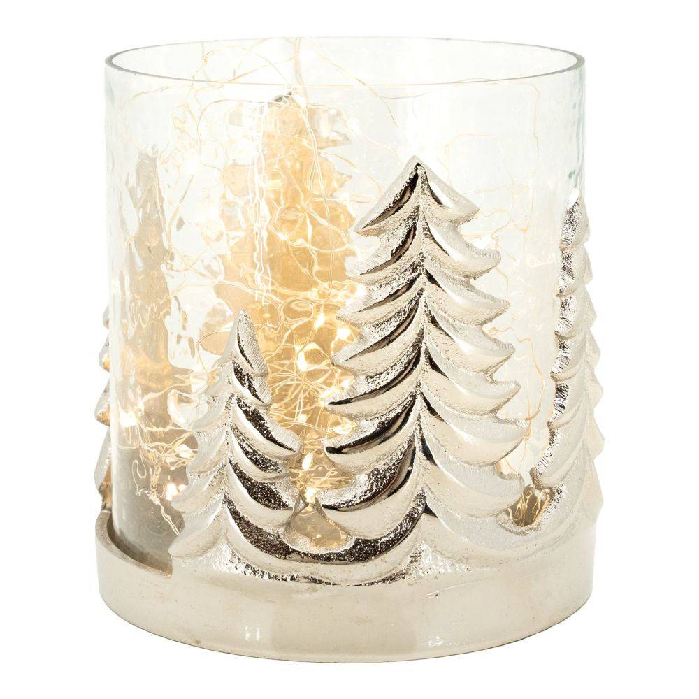 Aubry Gaspard - Photophore Sapin en verre et aluminium Moyen Modèle - Imagen 2