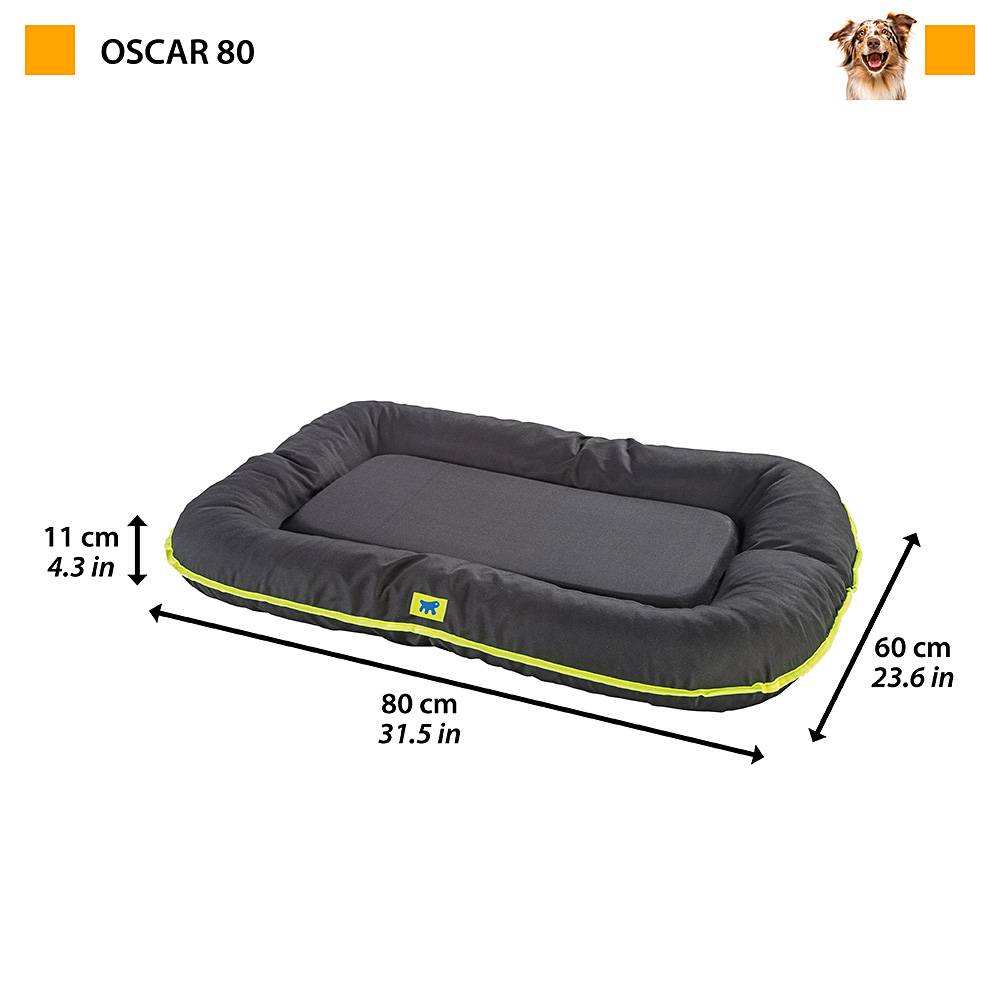 Ferplast - Ferplast Panier Chien Coussin Chien Moyen Taille Tissu anti-rayures Lavable à 30°C.Matelas pour chien imperméable 80 x 60 x 11 cm.Noir - Imagen 2