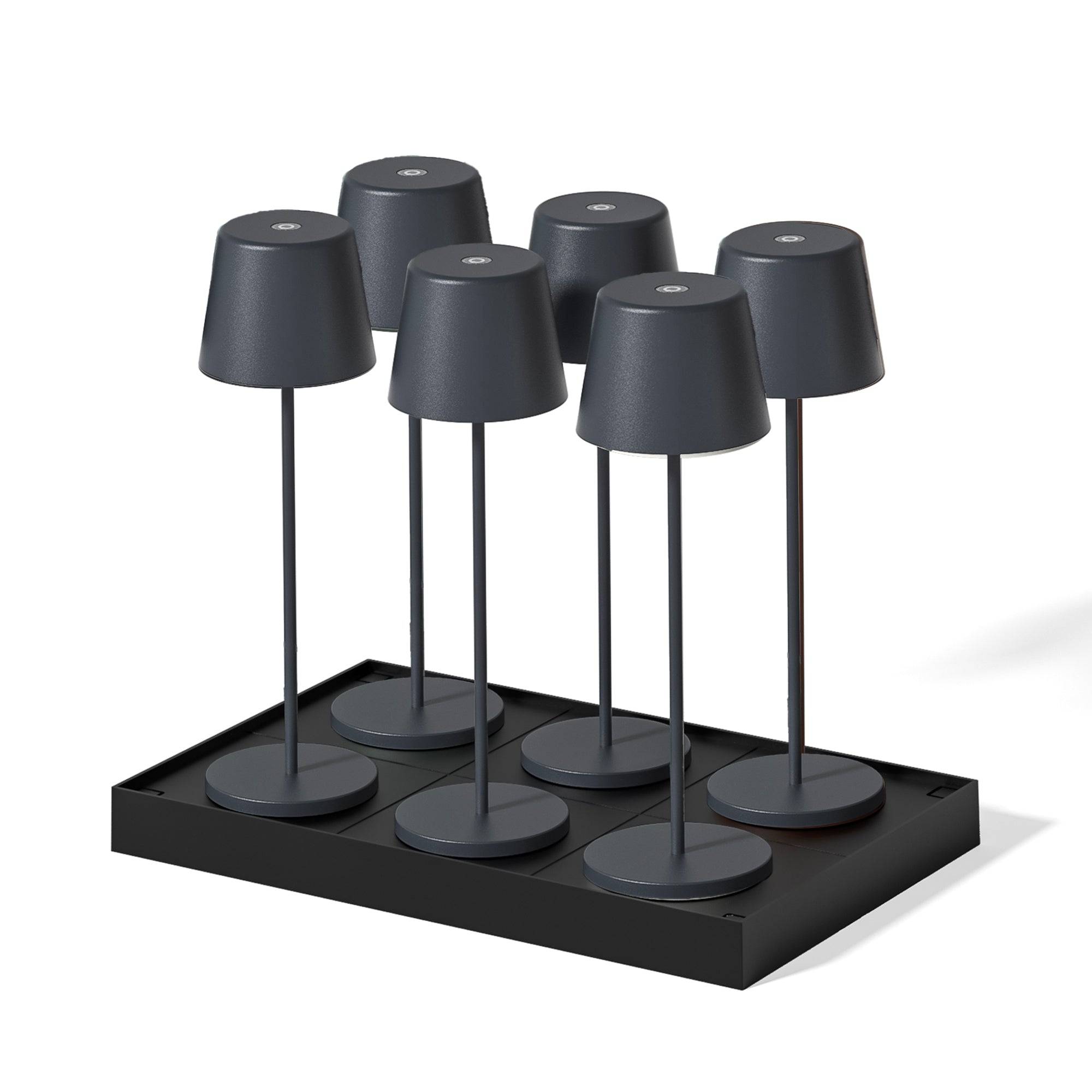 Lumisky - 6 Lampes de table KELLY Gris H38cm + base de chargement - Imagen 1