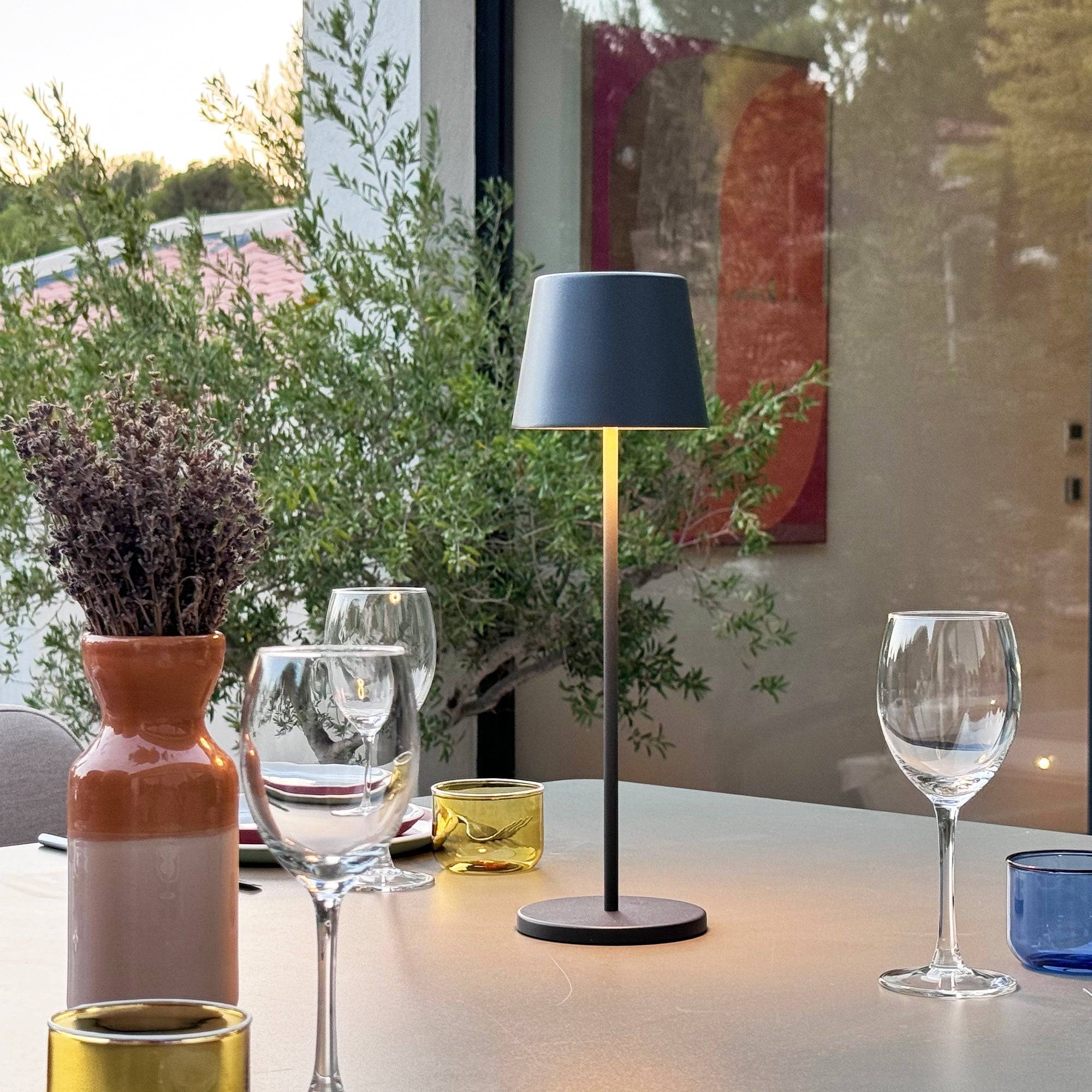 Lumisky - 6 Lampes de table KELLY Gris H38cm + base de chargement - Imagen 2