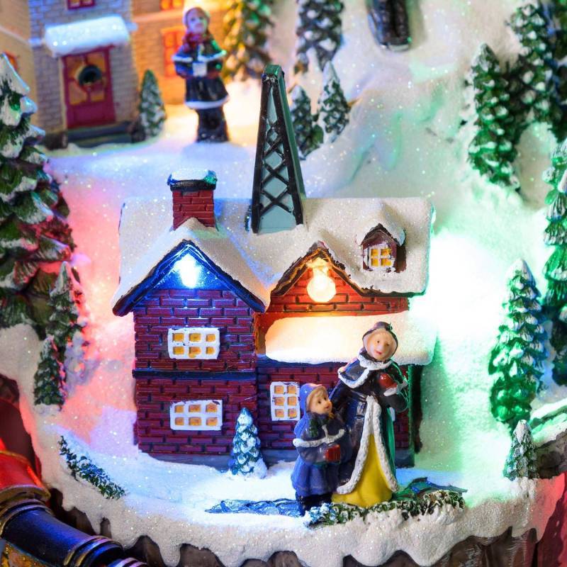 Lotti - Village de noël à LED Paysage Enneigé Petit Train avec Mouvement en Rotation Musique 22CM Lotti - Imagen 3