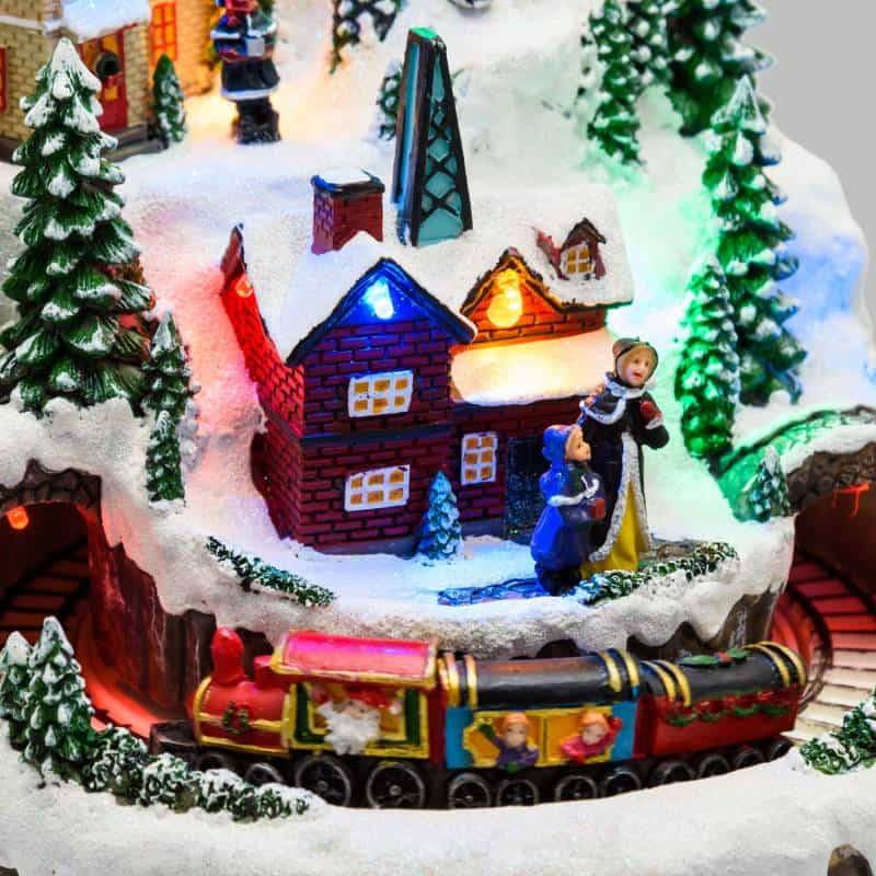 Lotti - Village de noël à LED Paysage Enneigé Petit Train avec Mouvement en Rotation Musique 22CM Lotti - Imagen 1