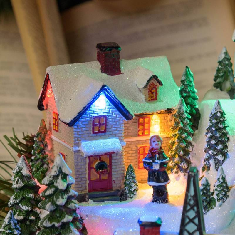 Lotti - Village de noël à LED Paysage Enneigé Petit Train avec Mouvement en Rotation Musique 22CM Lotti - Imagen 6