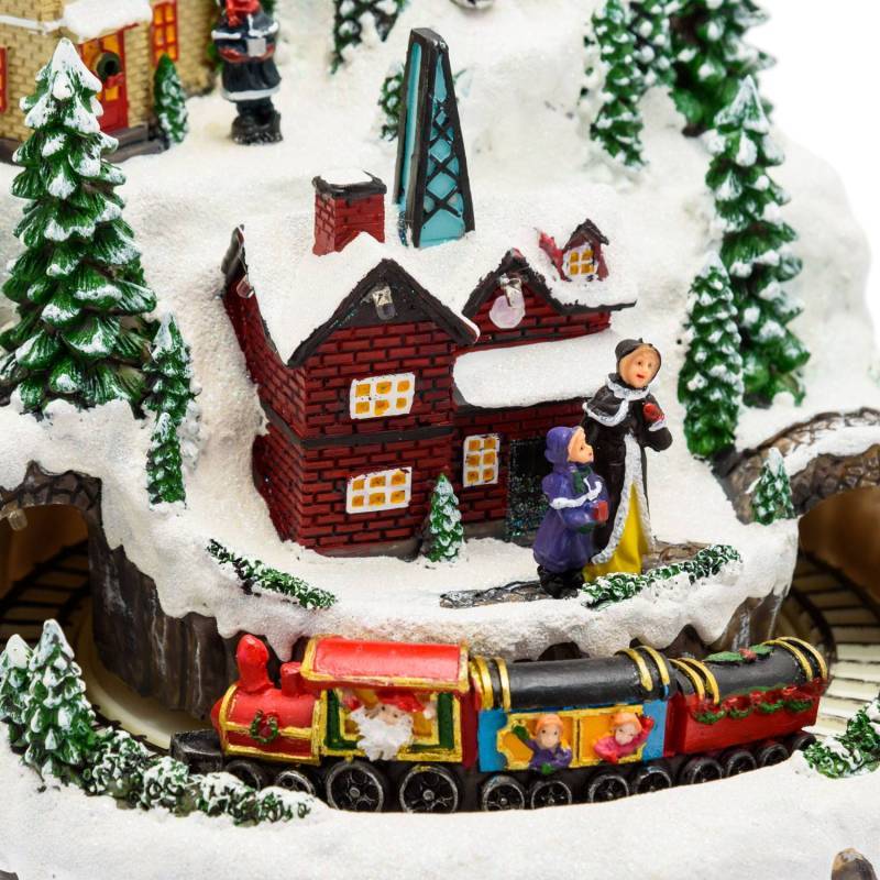 Lotti - Village de noël à LED Paysage Enneigé Petit Train avec Mouvement en Rotation Musique 22CM Lotti - Imagen 2