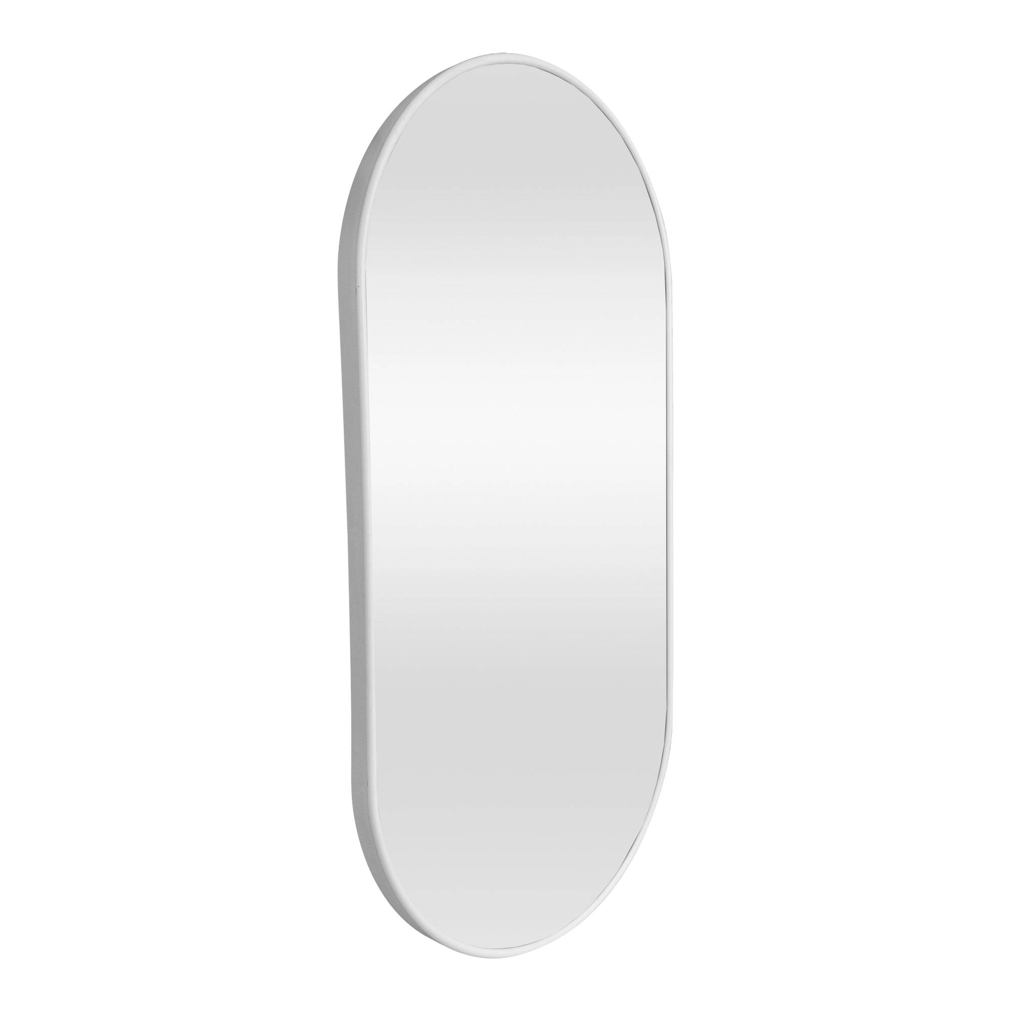 Helloshop26 - Miroir mural ovale 40 x 80 cm blanc mat - Imagen 1