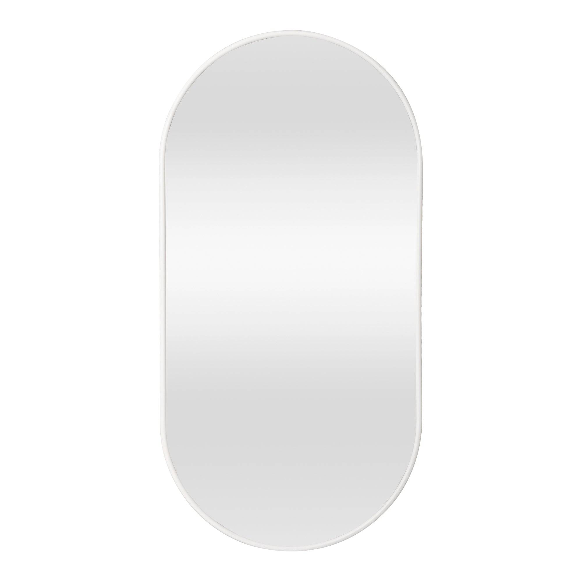 Helloshop26 - Miroir mural ovale 40 x 80 cm blanc mat - Imagen 2