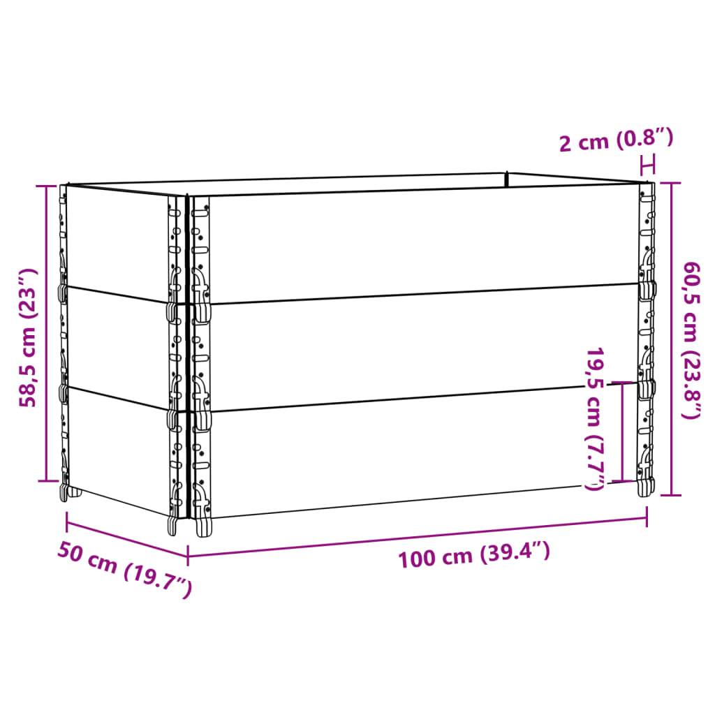 ComfortXL - Carré Potager Haut Gris Bois Massif pour Terrasse Balcon Modulable 100x50x60,5 cm - ComfortXL Outdoor Living - Image 8