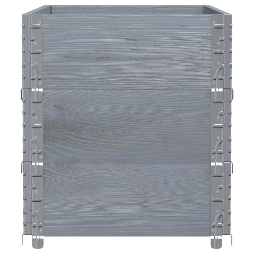 ComfortXL - Carré Potager Haut Gris Bois Massif pour Terrasse Balcon Modulable 100x50x60,5 cm - ComfortXL Outdoor Living - Image 4