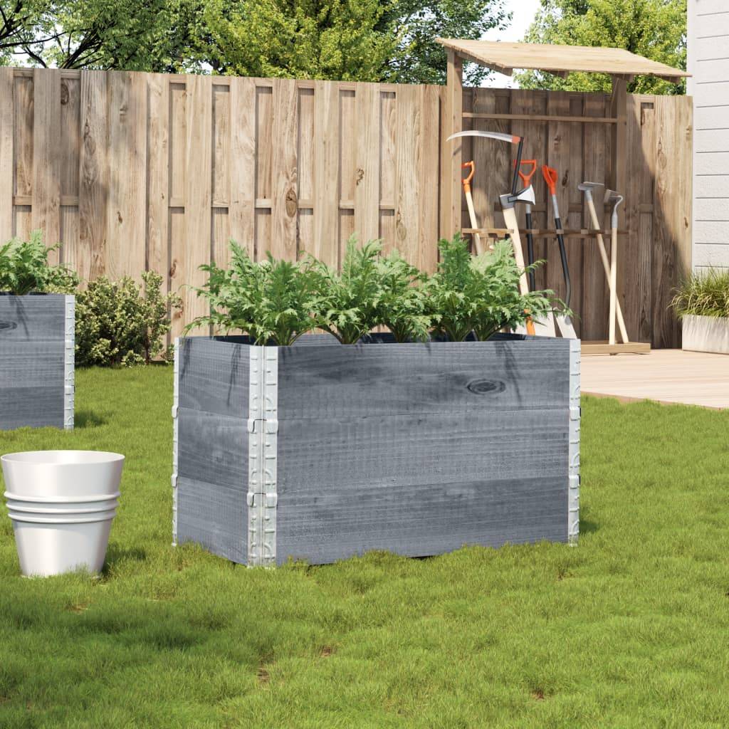 ComfortXL - Carré Potager Haut Gris Bois Massif pour Terrasse Balcon Modulable 100x50x60,5 cm - ComfortXL Outdoor Living