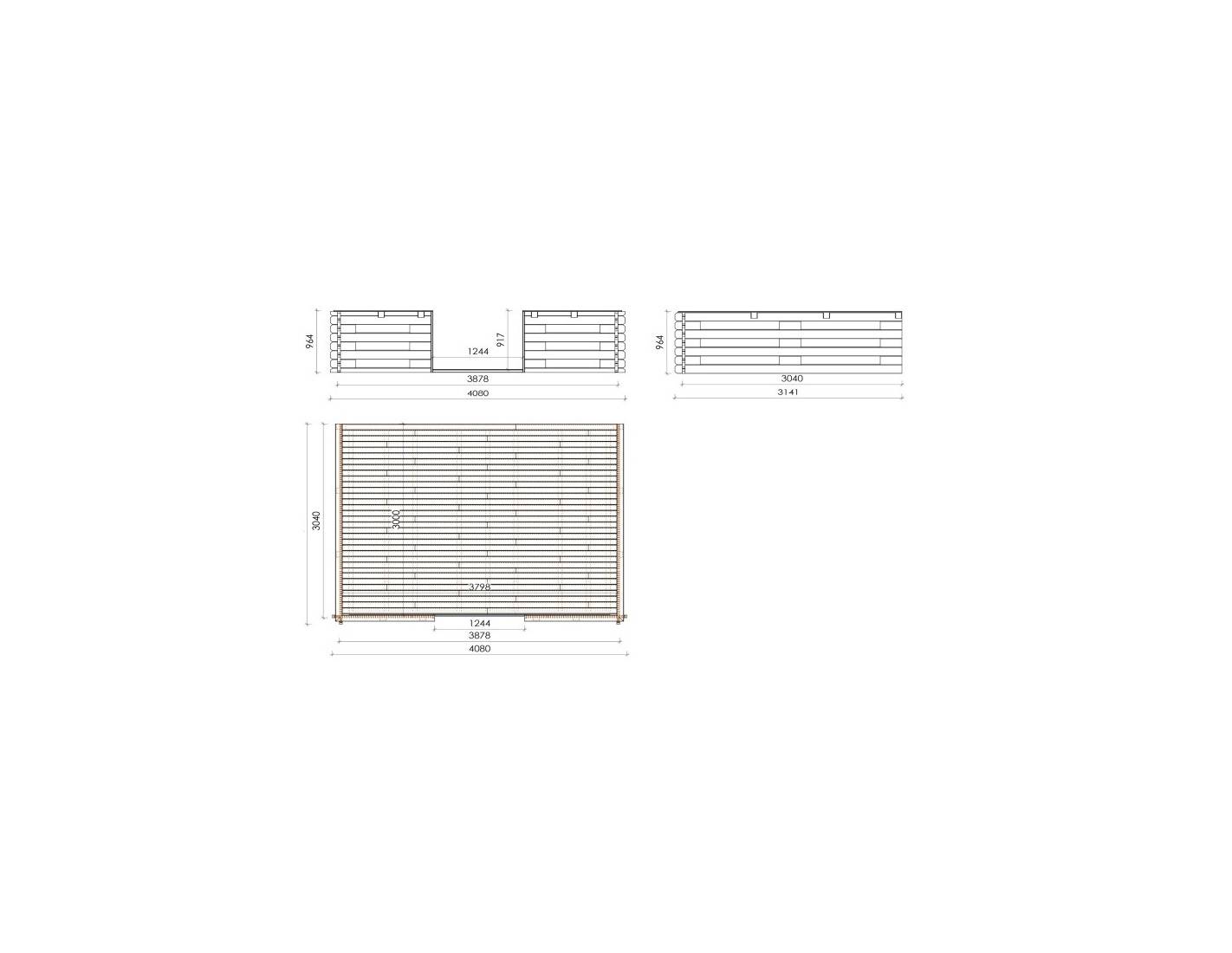 Altanka - Abri de jardin en bois - 4x4 m + terrasse avec balustrade et avant-toit en bois - 28 m2 - DOM611+DOM618+DOM548+POD04 - ALTANKA - Imagen 7