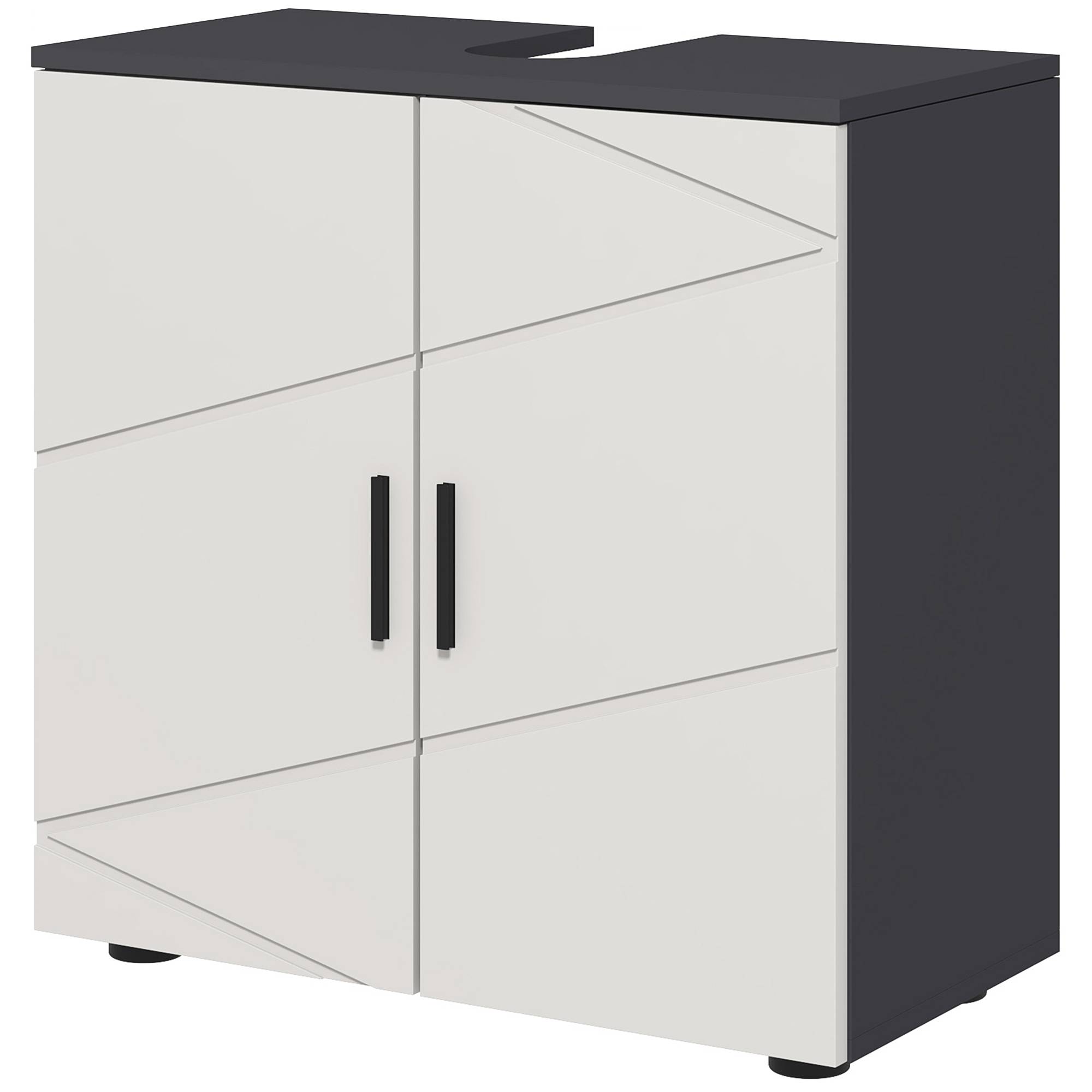 Sans Marque - Meuble salle bain commode salle bain meuble vasque 2 étagères bois gris clair - Image 2
