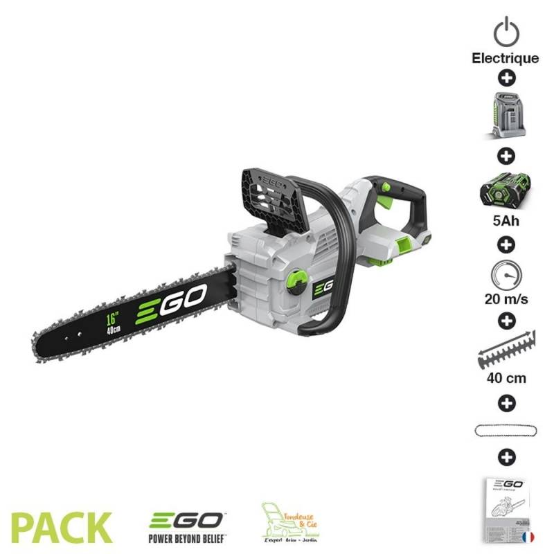 Ego Power + - Pack tronconneuse electrique batterie 56v 5ah chargeur rapide Ego Power guide Oregon 40 cm CS1614E- - Imagen 1