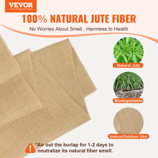 Vevor - VEVOR Rouleau toile de jute 1016 mm x 91,4 m, 50x50, naturel. - Image 2