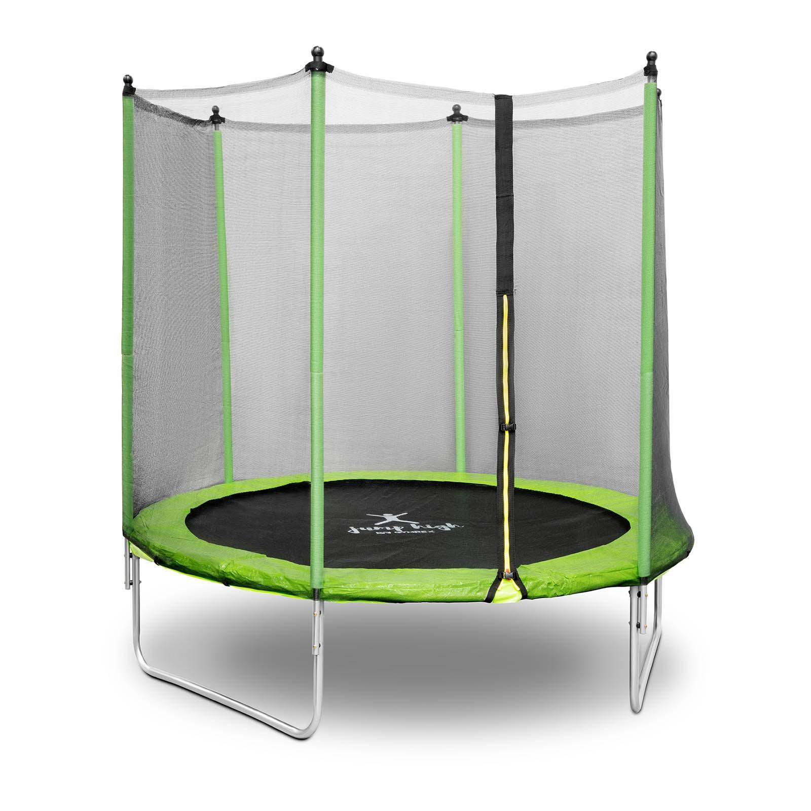 Helloshop26 - Trampoline de jardin - diamètre 244 x 180 cm - 80 kg - filet de sécurité - noir/gris - Imagen 1