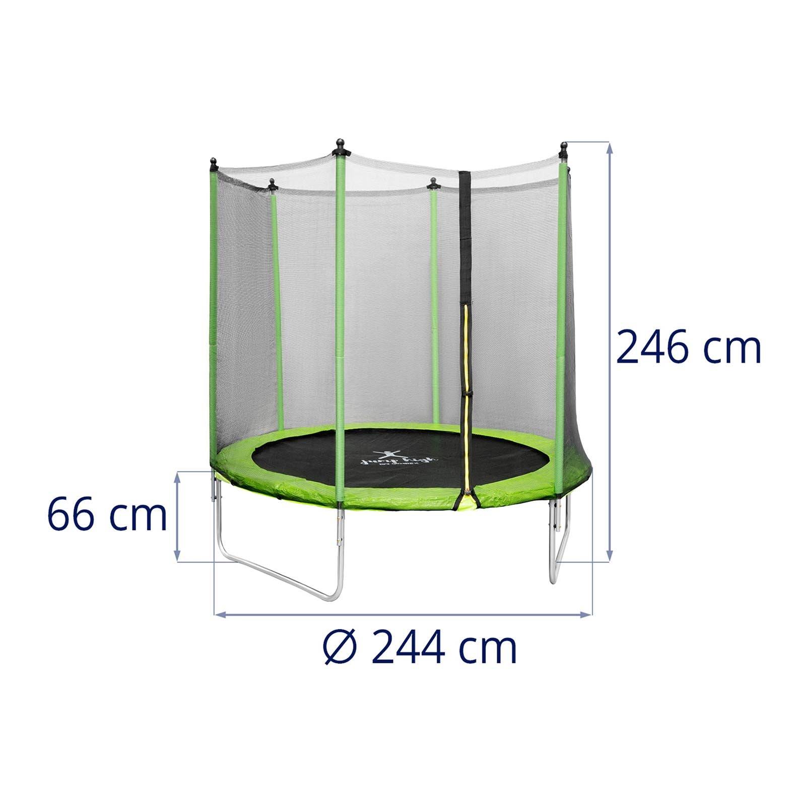 Helloshop26 - Trampoline de jardin - diamètre 244 x 180 cm - 80 kg - filet de sécurité - noir/gris - Imagen 5