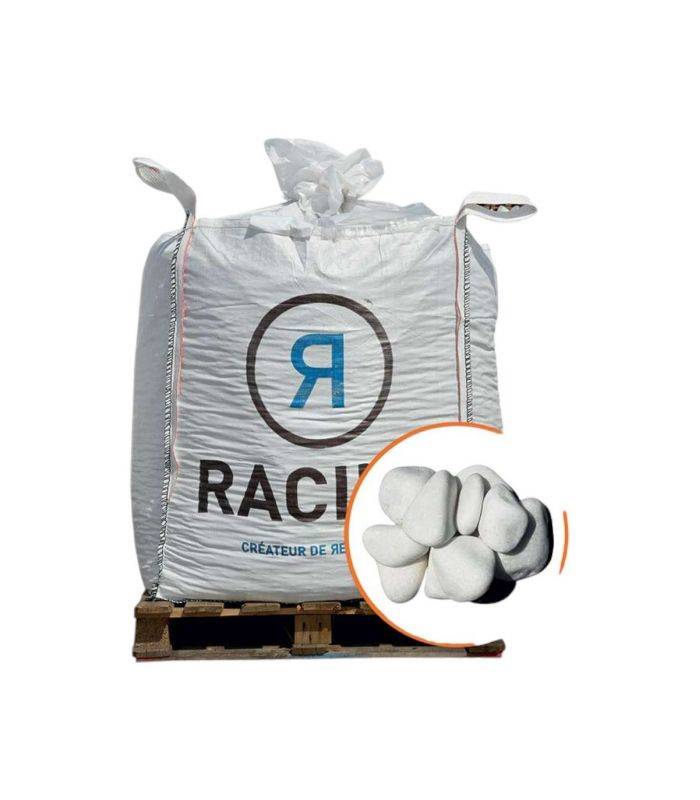 Galet marbre blanc pur Big Bag 500 Kg calibre 24-40 mm Racine F-PAI047-24-40/BB500 - Imagen 3