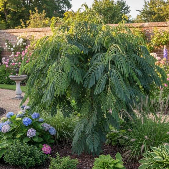 Arbre à soie pleureur, Albizia à fleurs Rose - feuillage Caduc - Pot de 15L - 1/2 tige- hauteur à maturité De 3,00 m à 5,00 m - Image 3