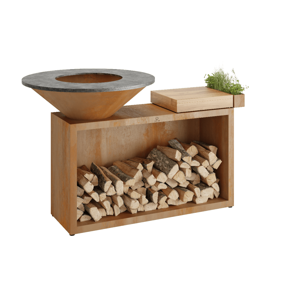 OFYR BBQ - Îlot tout-en-un en acier Corten