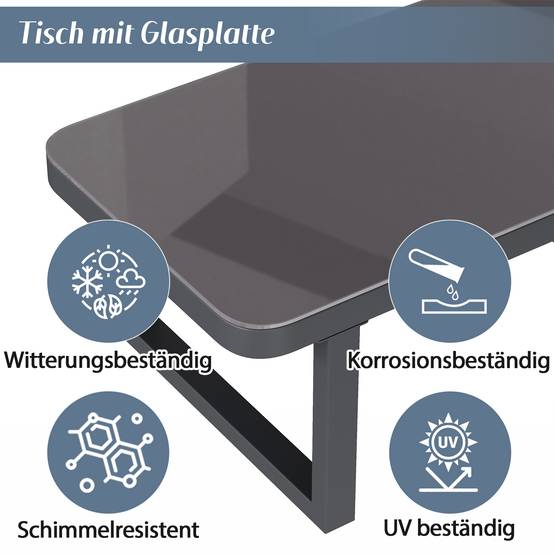 Salon de jardin d'angle Acier et Corde pour 6 personnes avec Table basse Gris - ComfortXL Outdoor Living - Image 5