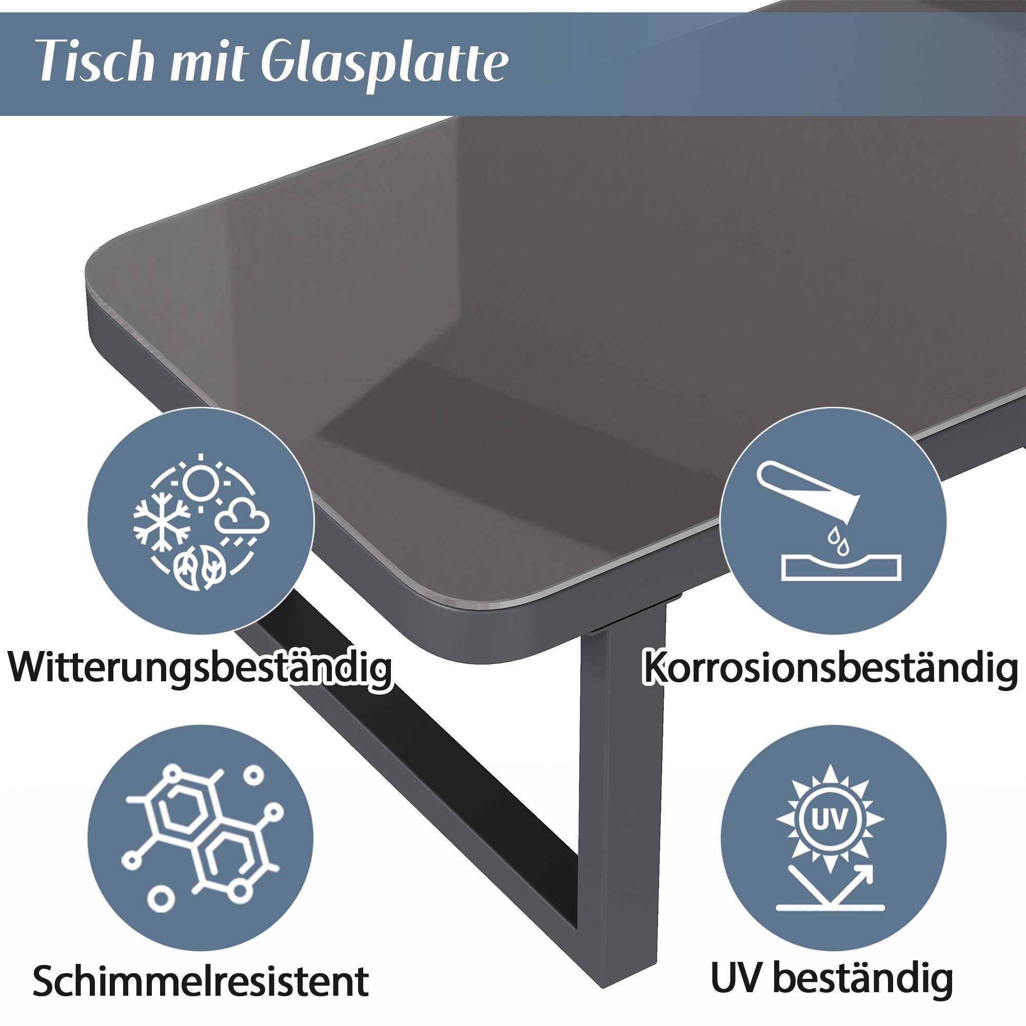 Salon de jardin d'angle Acier et Corde pour 6 personnes avec Table basse Gris - ComfortXL Outdoor Living - Image 5