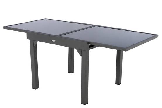 Hesperide - Table de jardin extensible "Piazza" anthracite & graphite 8 places en aluminium traité époxy Hespéride - Image 2