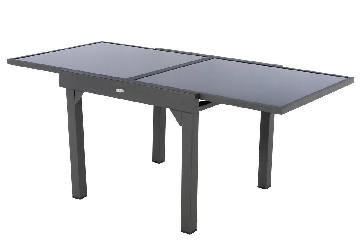 Hesperide - Table de jardin extensible "Piazza" anthracite & graphite 8 places en aluminium traité époxy Hespéride - Image 2