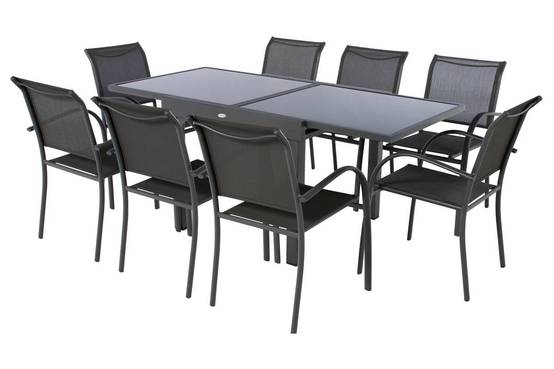 Hesperide - Table de jardin extensible "Piazza" anthracite & graphite 8 places en aluminium traité époxy Hespéride - Image 3