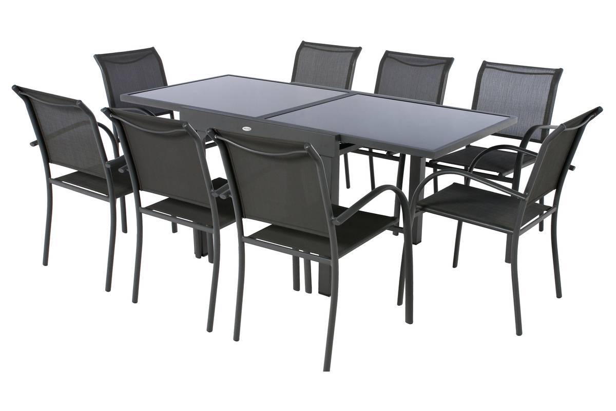Hesperide - Table de jardin extensible "Piazza" anthracite & graphite 8 places en aluminium traité époxy Hespéride - Image 3
