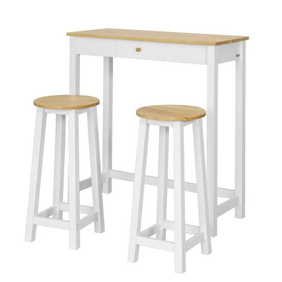 Ensemble Table Haute Bar + 2 Tabourets Gris - SoBuy OGT03-HG Cuisine Et Bistrot