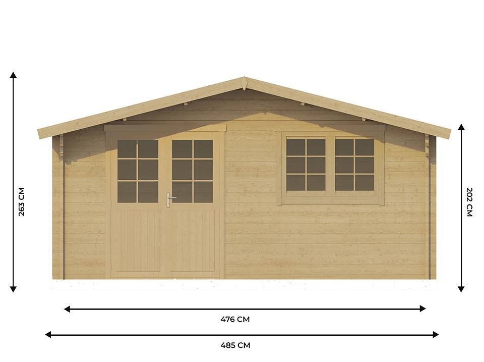 Direct Abris - Chalet de Jardin CLAIRA 18m2 - Epaisseurs des madriers : 44mm - Double Vitrage - Abri de Jardin - Bois Nordique - Imagen 5