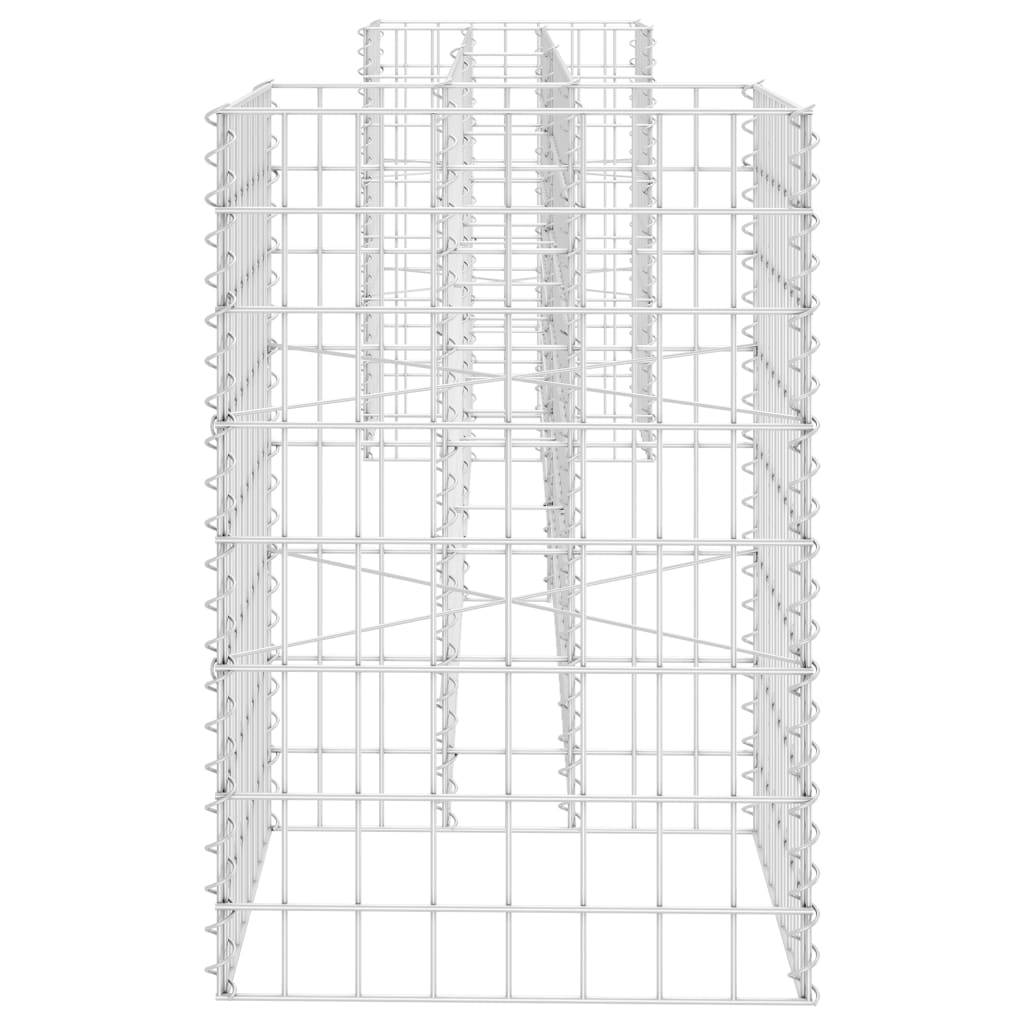 Helloshop26 - Jardinière à gabion en h panier de gabion parterre surélevé de fleurs plantes jardin terrasse extérieur fil d'acier 260 cm - Imagen 3