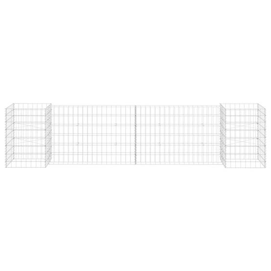Helloshop26 - Jardinière à gabion en h panier de gabion parterre surélevé de fleurs plantes jardin terrasse extérieur fil d'acier 260 cm - Image 2