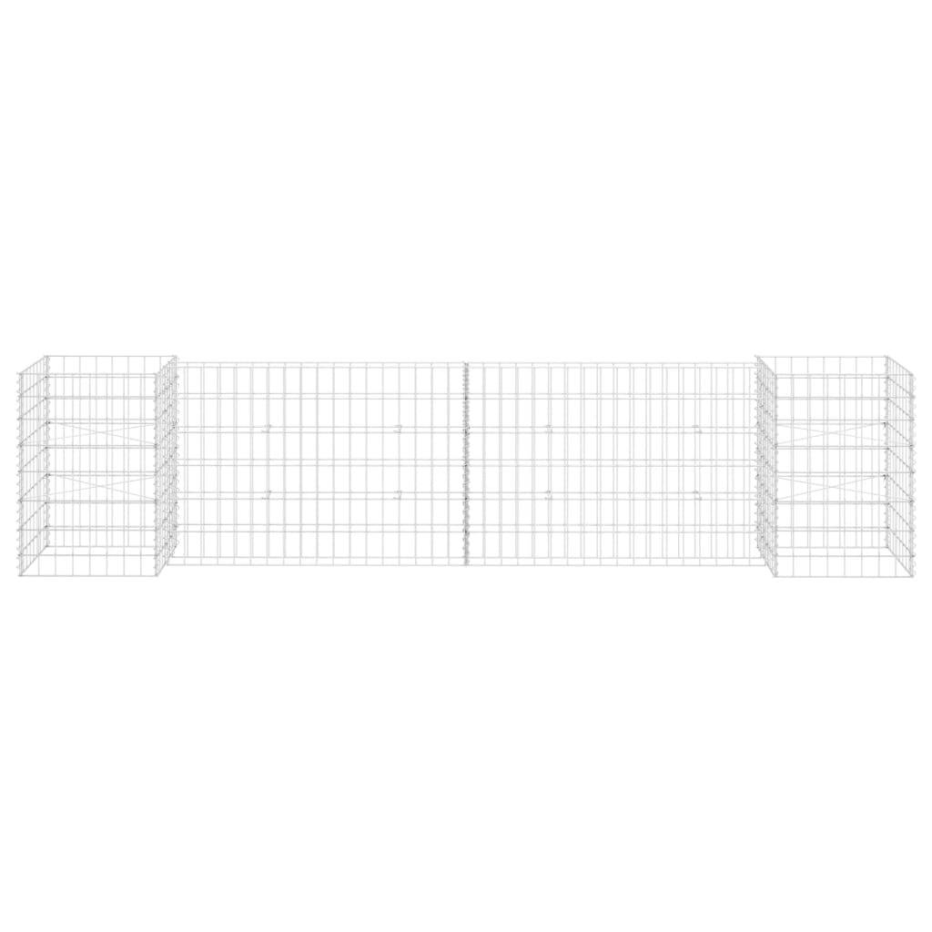 Helloshop26 - Jardinière à gabion en h panier de gabion parterre surélevé de fleurs plantes jardin terrasse extérieur fil d'acier 260 cm - Imagen 2