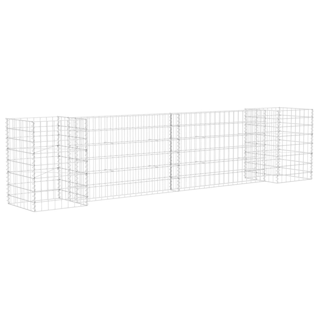 Helloshop26 - Jardinière à gabion en h panier de gabion parterre surélevé de fleurs plantes jardin terrasse extérieur fil d'acier 260 cm - Image 1