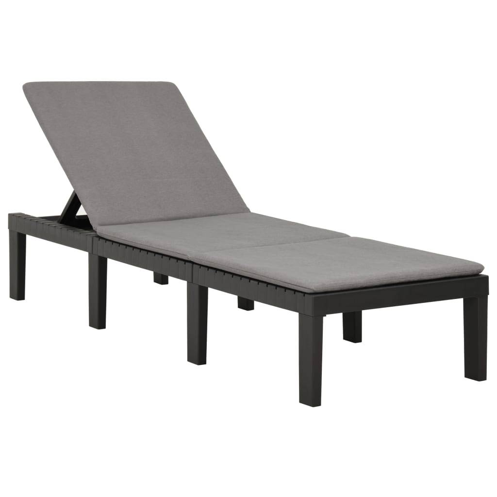 Bain De Soleil Transat Chaise longue - avec coussin Plastique Anthracite MP235 - Image 2