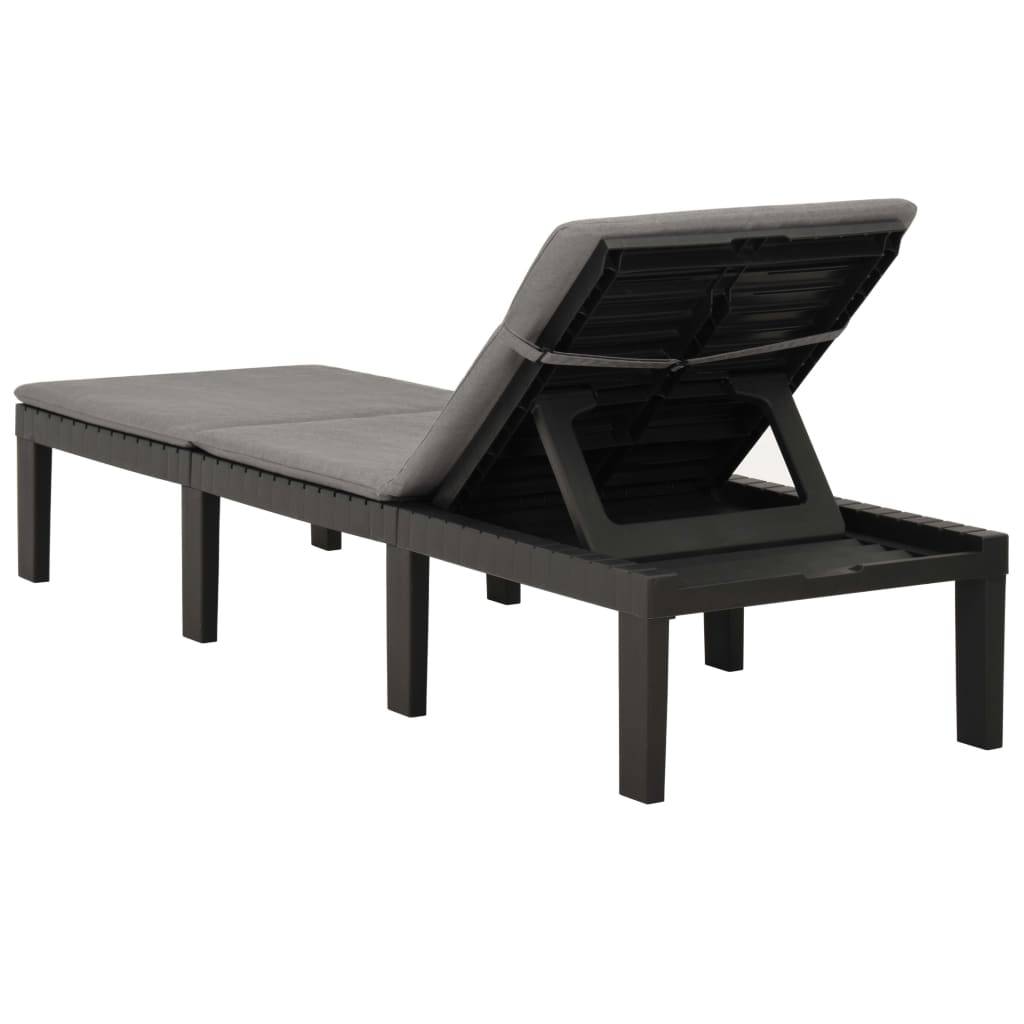 Bain De Soleil Transat Chaise longue - avec coussin Plastique Anthracite MP235 - Image 6