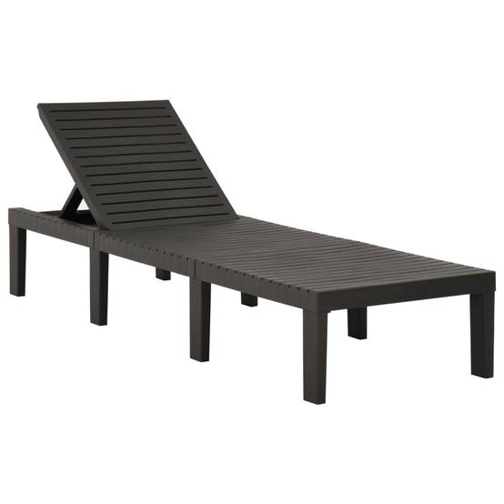 Bain De Soleil Transat Chaise longue - avec coussin Plastique Anthracite MP235 - Image 1