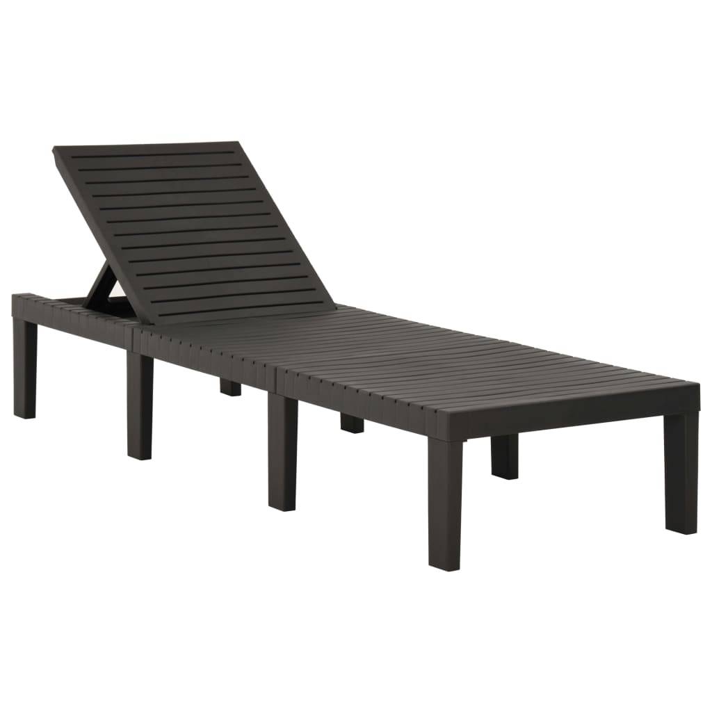Bain De Soleil Transat Chaise longue - avec coussin Plastique Anthracite MP235