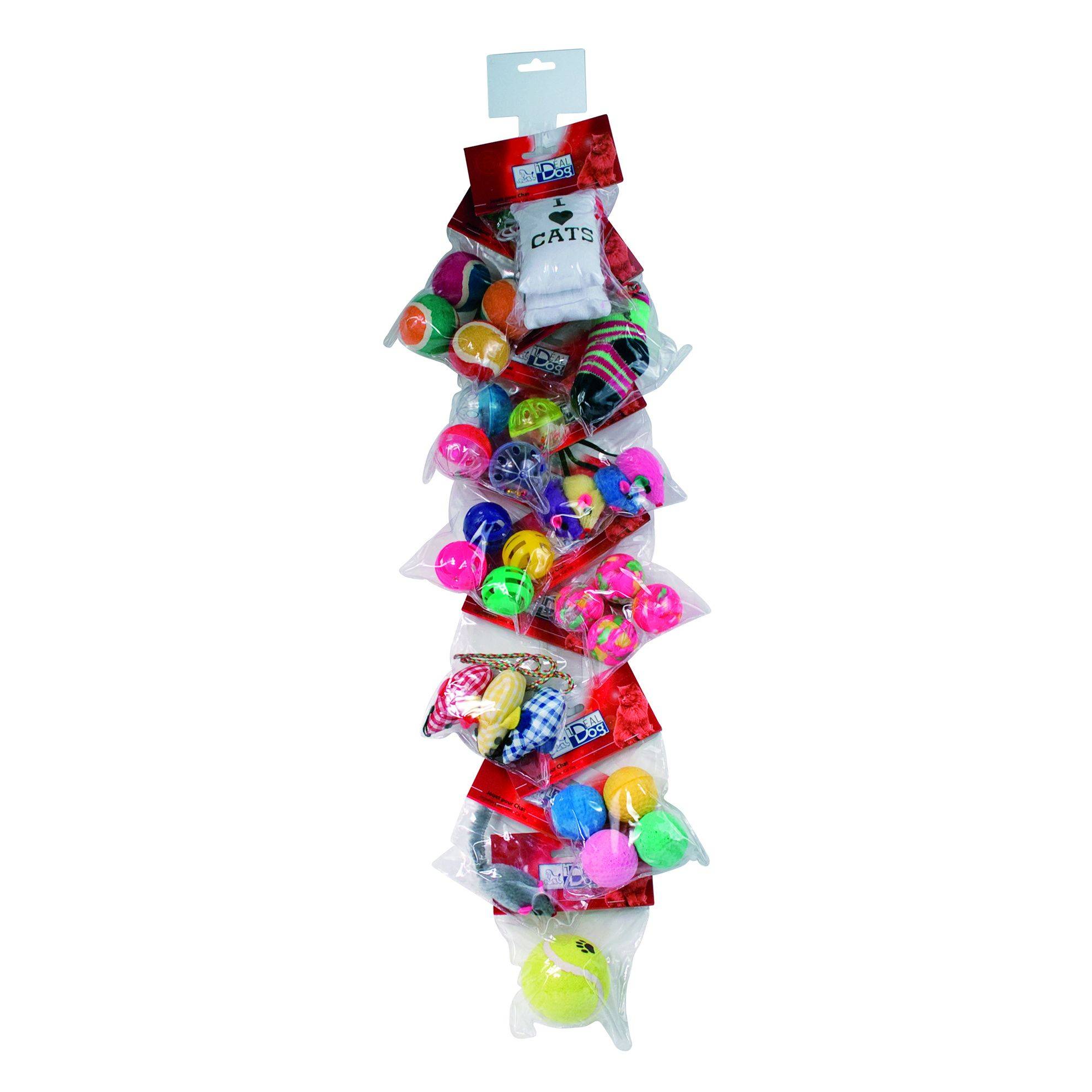 Lot de 12 sachets de jouets pour chats IDEALDOG