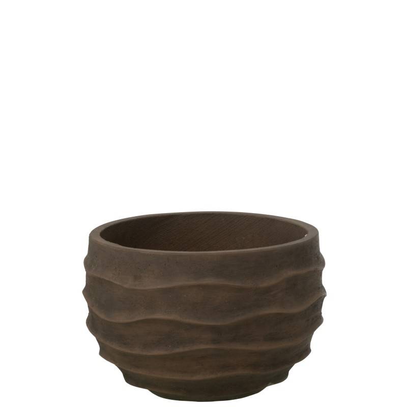 J-Line - Cache-pot extérieur en céramique marron 38x38x24.5 cm - J-Line - Image 3