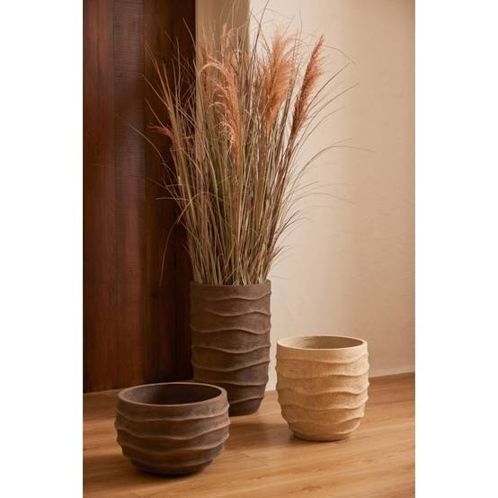 J-Line - Cache-pot extérieur en céramique marron 38x38x24.5 cm - J-Line - Image 1