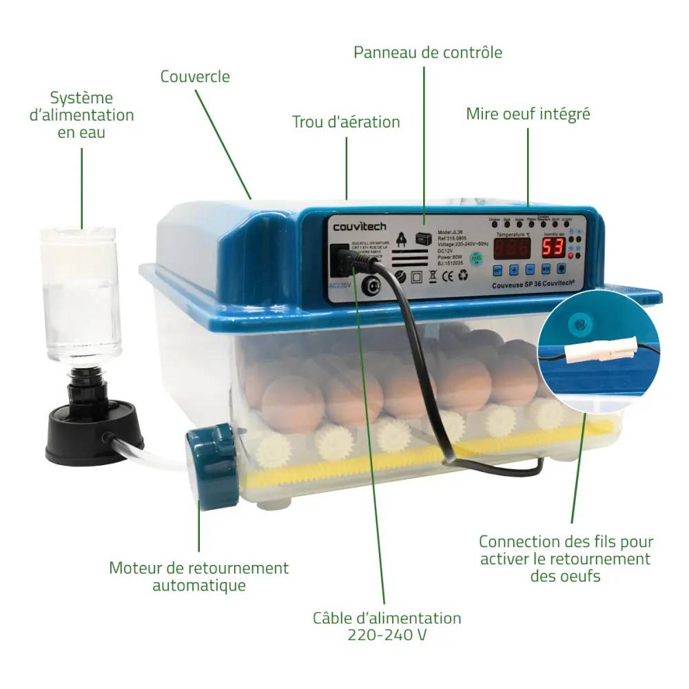 Couveuse automatique Couvitech SP-36 – 36 œufs - Image 2
