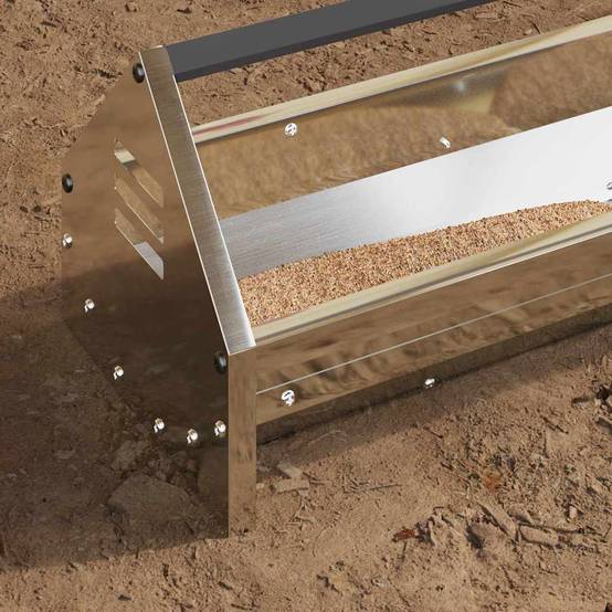 Bac Alimentation Volaille Galvanisé Résistant Intempérie Argent - ComfortXL Outdoor Living - Image 4