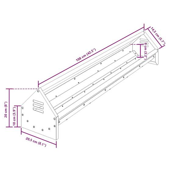 Bac Alimentation Volaille Galvanisé Résistant Intempérie Argent - ComfortXL Outdoor Living - Image 8