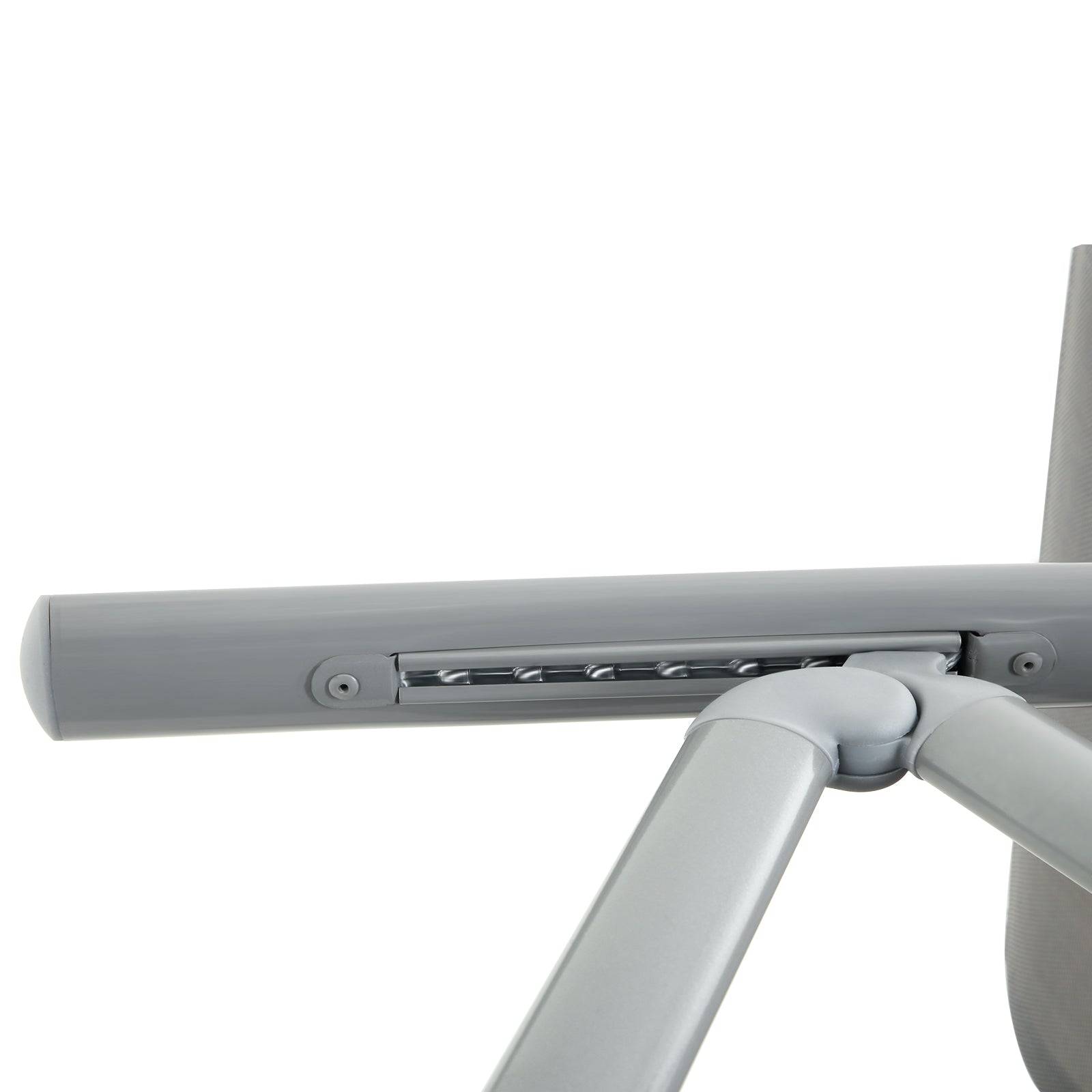 Helloshop26 - Lot de 4 chaises de jardin pliables sièges d'extérieur cadre en aluminium robuste dossier réglable sur 8 positions charge 150 kg gris - Imagen 3