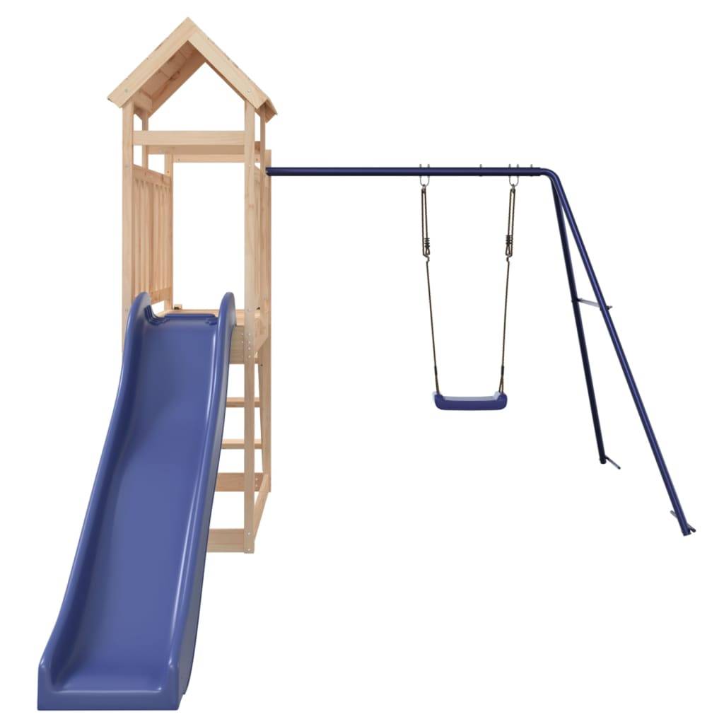 Helloshop26 - Aire de jeux d'extérieur balançoires toboggan portiques robuste jeux jardin 242 x 379 x 214 cm bois de pin massif - Imagen 3